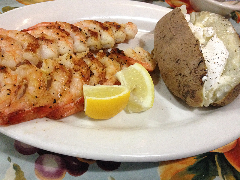 The Pond Grilled Shrimp and Baked Potato