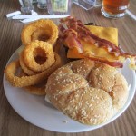 Hamburger and Onion Rings at Lake Barkley