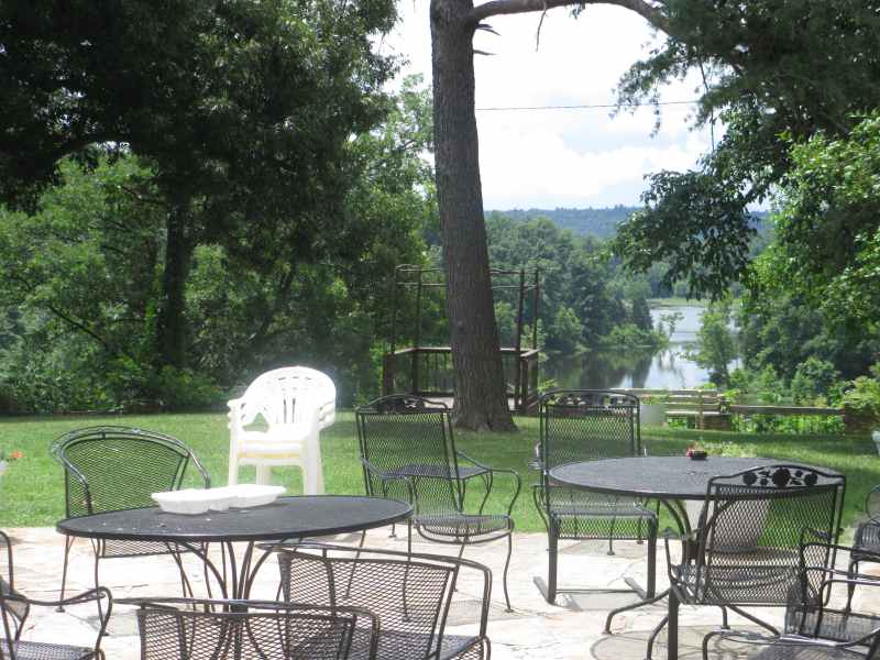 Patio behind the Pennyrile Forest State Resort Park Lodge 