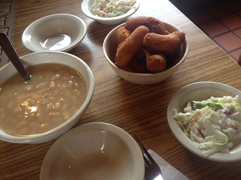 Catfish Kitchen Hush Puppies, Coleslaw, and Beans