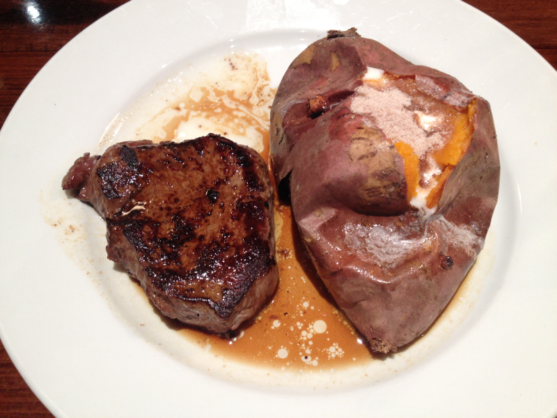 LongHorn Steakhouse Steak and Baked Sweet Potato