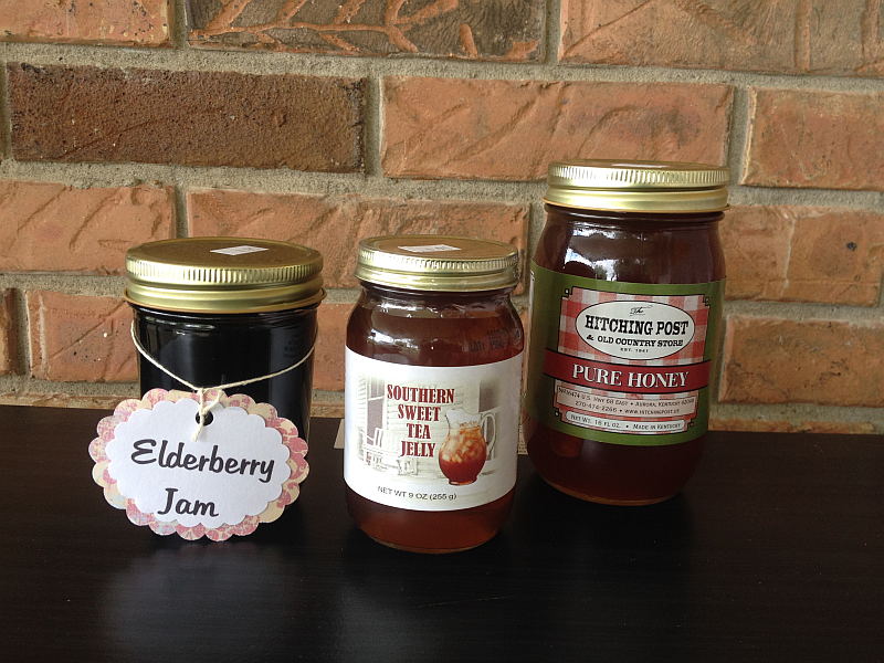Hitching Post and Old Country Store Elderberry Jam, Southern Sweet Tea Jelly, and Pure Honey