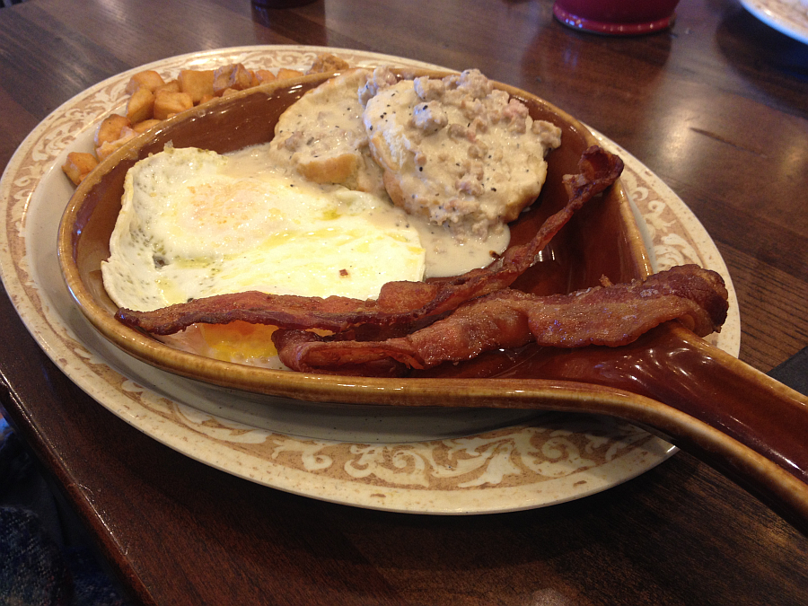 Eggs, Sausage Gravy, Biscuits, and Potatoes at Another Broken Egg