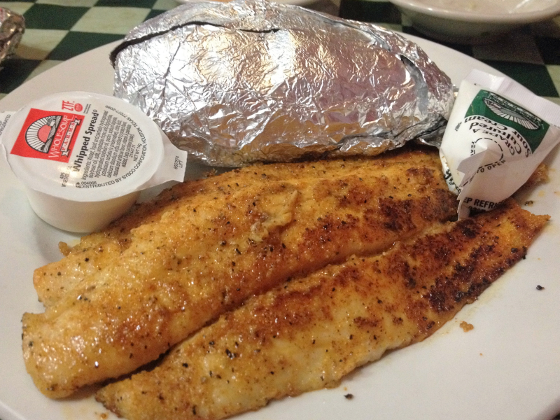 Willow Pond Grilled Catfish and Baked Potato