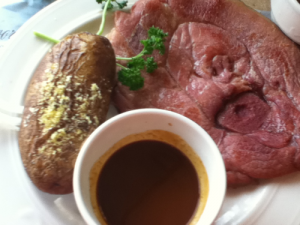 Ham, Baked Potato, and Red Eye Gravy at Kenlake State Resort Park