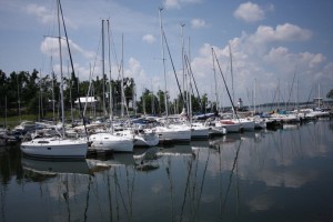 Boats at Lighthouse Landing Marina in Grand Rivers