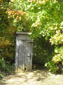 Outhouse at The Old Pleasant Grove School at Panther Creek Park