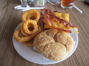 Hamburger and Onion Rings at Lake Barkley State Resort Park