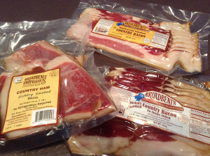 Broadbent Hams (Kuttawa) Maplewood Bacon Coutnry Bacon, and Ham