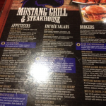 Mustang Grill and Steakhouse Menu