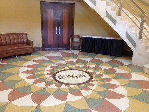 Coca Cola Logo on Floor inside the old Coca Cola Plant in Paducah Ky